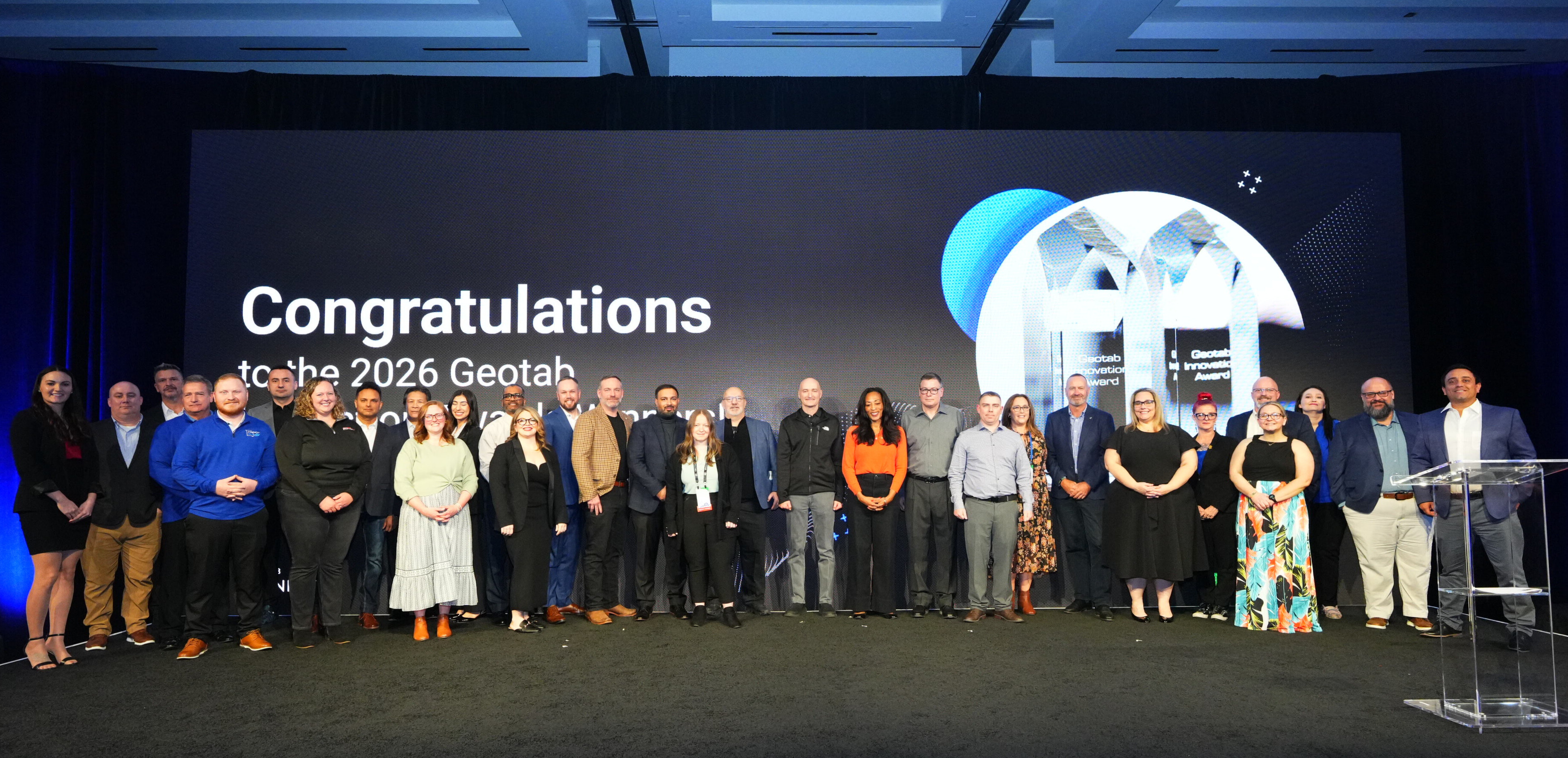Group photo: Winners of the 2026 Geotab Innovation Awards
